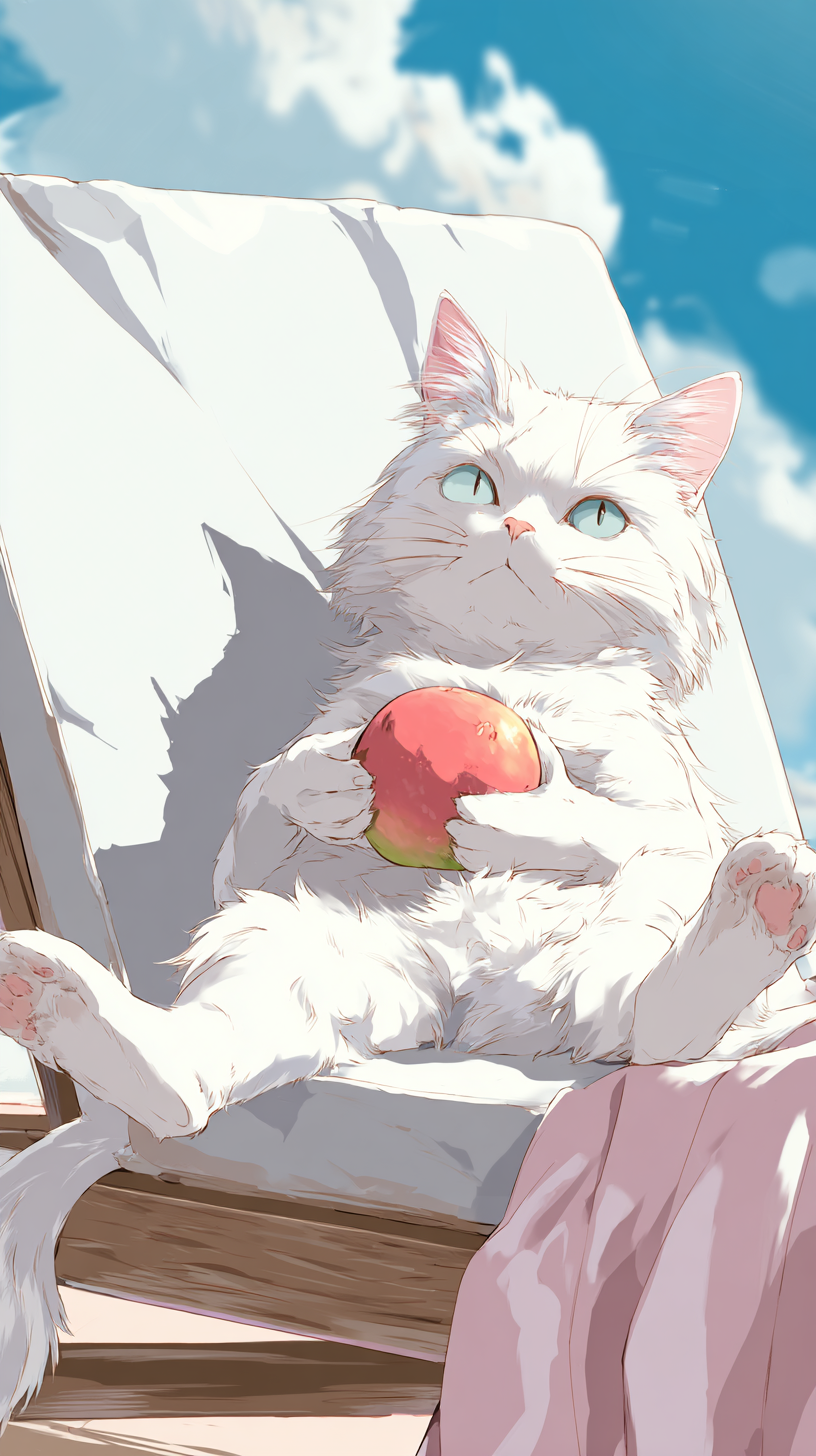 Lazy Afternoon White Cat