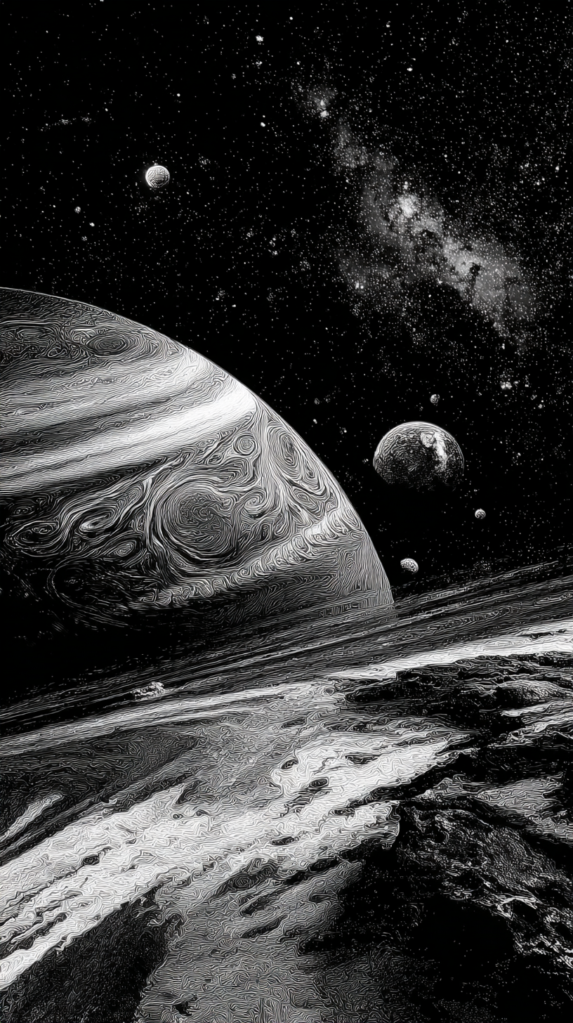 Black-and-White Giant Planet System