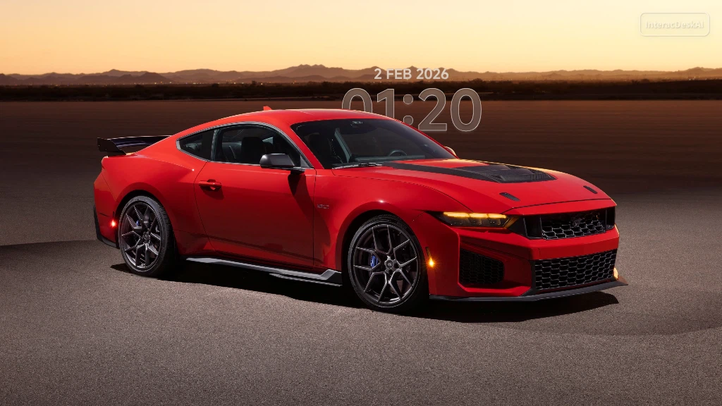 Red Sports Car at Sunset
