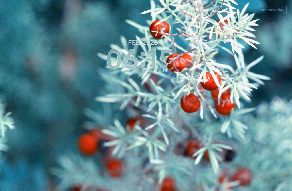 Red Berries on Teal Foliage