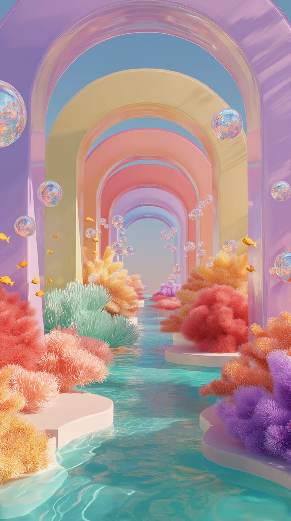 Dreamy Rainbow Arch Waterway